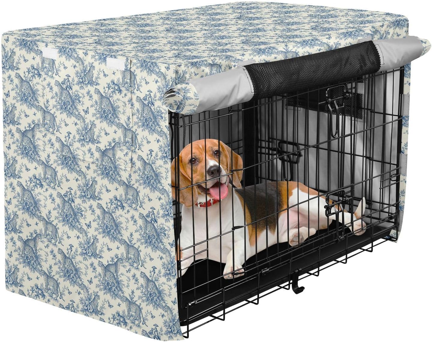 Leopard with Butterfly Cage Covers for Dog Crates Pets Kennel Cover Dog Crate Protector 48 Inch