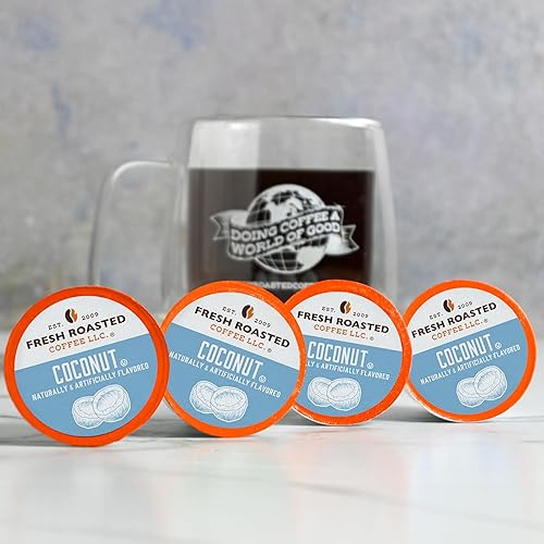 Miniatura 8 de Fresh Roasted Coffee, Sabores tradicionales, paquete variado de cápsulas de café saborizadas, compatible con K-Cup, 24 unidades