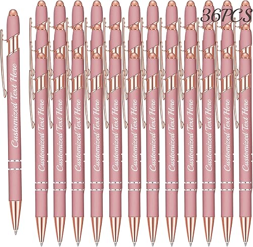 Vista 78 de Aolun Bolígrafo personalizado, bolígrafo grabado personalizado con lápiz capacitivo, metal suave al tacto, introduce el nombre, logotipo o mensaje