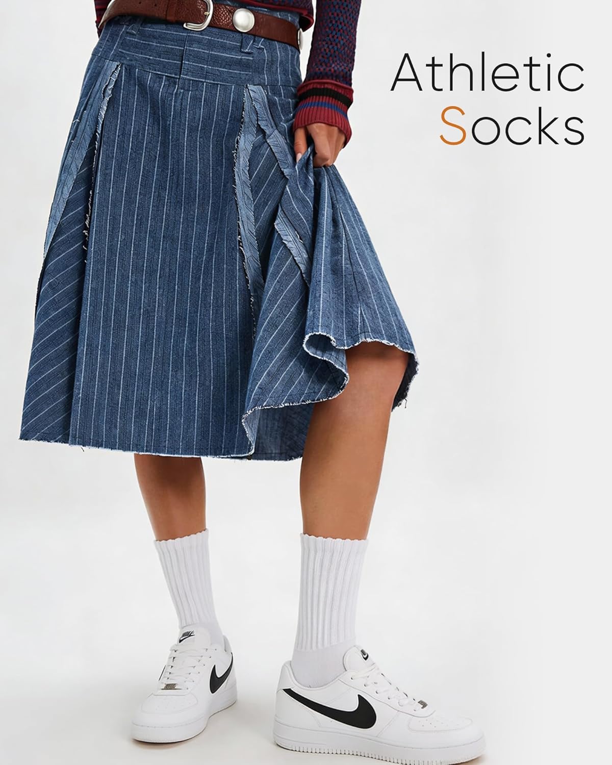 HONGTEYA Slouchy Crew Socks for Women Cozy Cotton Cushioned Boot Athletic Slouch Mid Calf Size 5-11 - Image 6