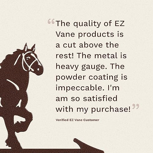 Miniatura 4 de EZ Vane Veleta de acero para caballo de 21 pulgadas de altura, incluye soporte de metal de 4 lados, vasos de viento y soportes, hecho a mano y de