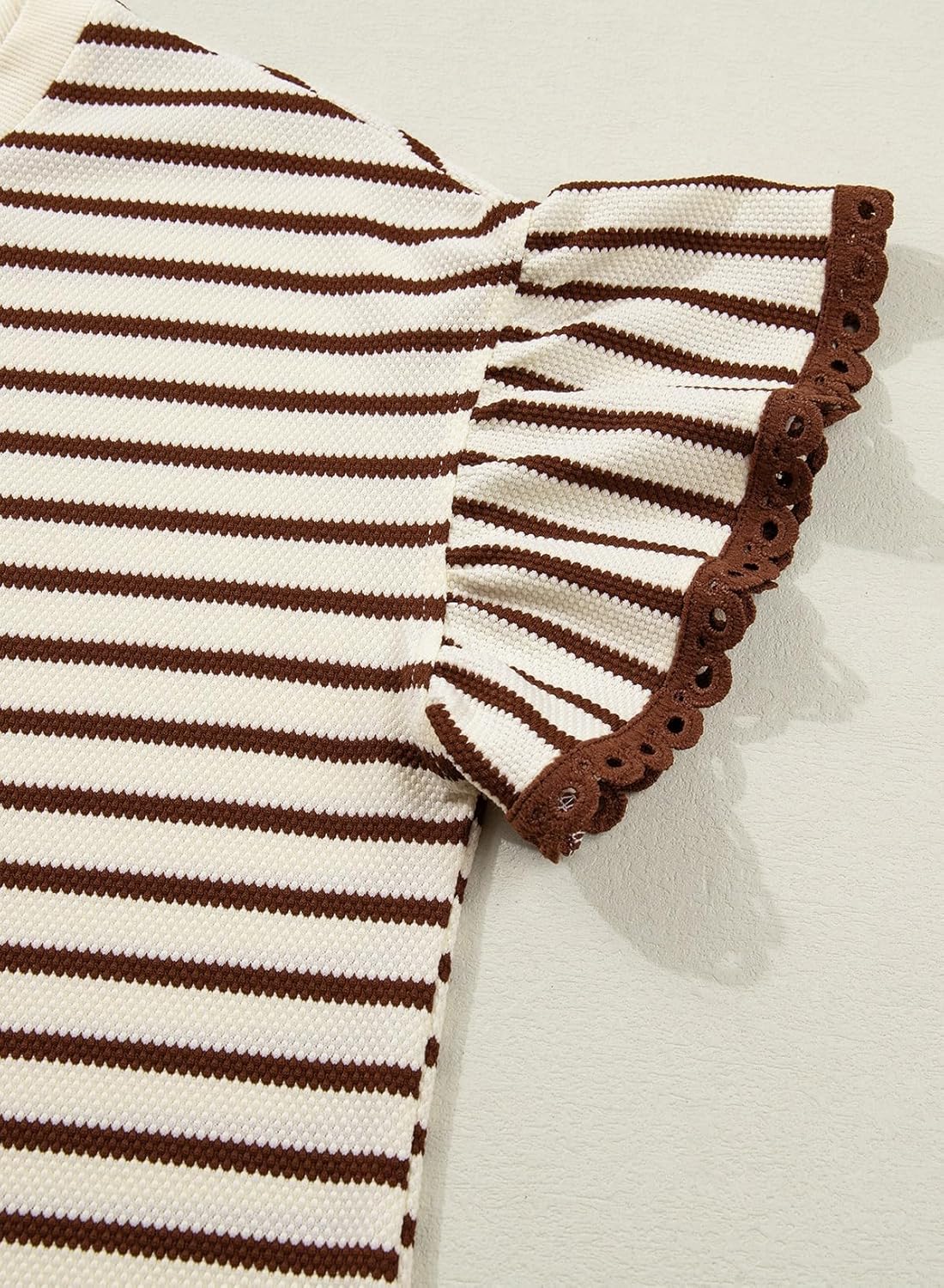 SHEWIN Women Summer Loose Fit Tops Trendy Rib Knit Stripe Shirt Business Dressy Casual 2026 - Image 5