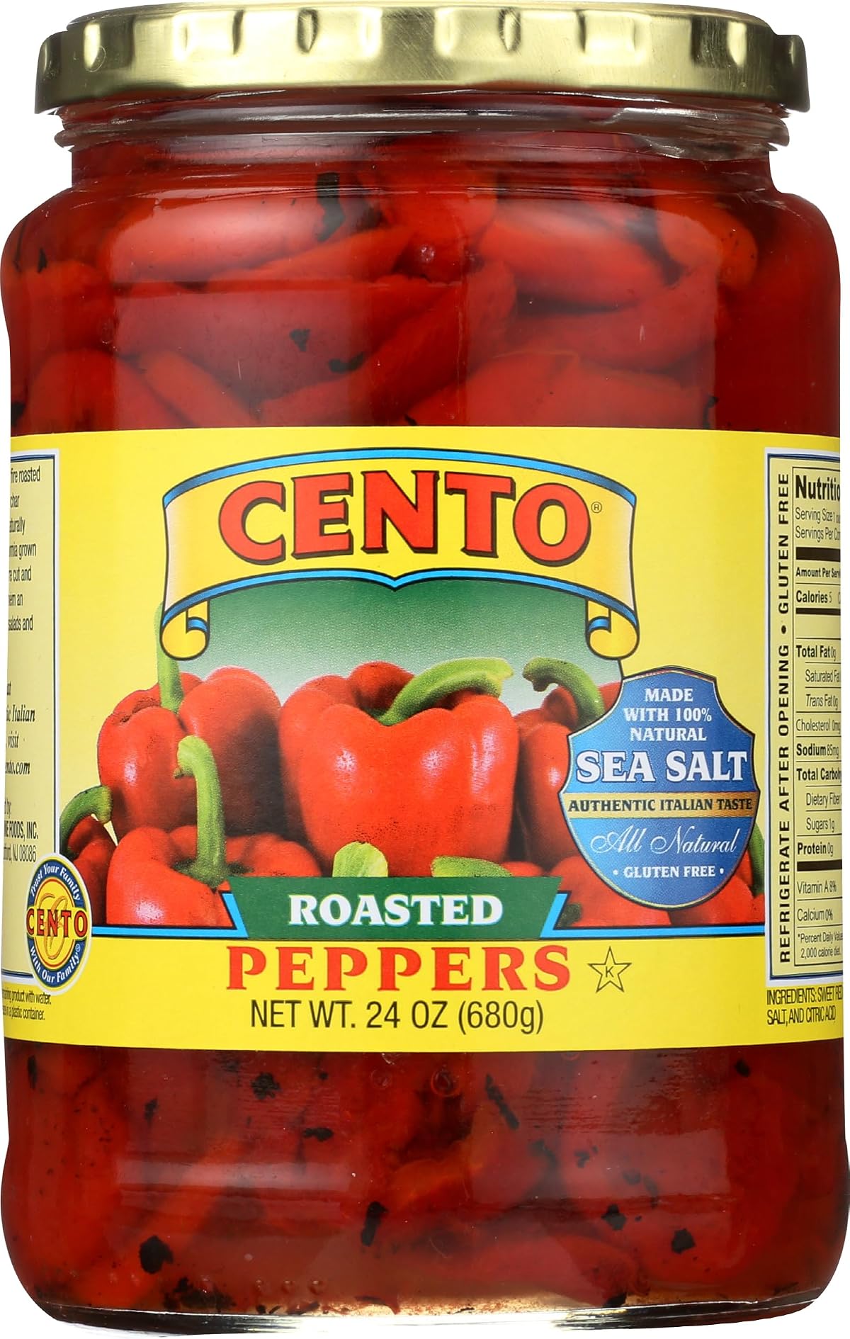 Cento Foods Peppers Roasted, 24 Oz