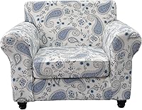 Vista 60 de KRFOONN Fundas elásticas de sofá de 4 piezas para sofás de 3 cojines, funda de sofá estampada con 3 fundas de cojín de asiento separadas, fundas