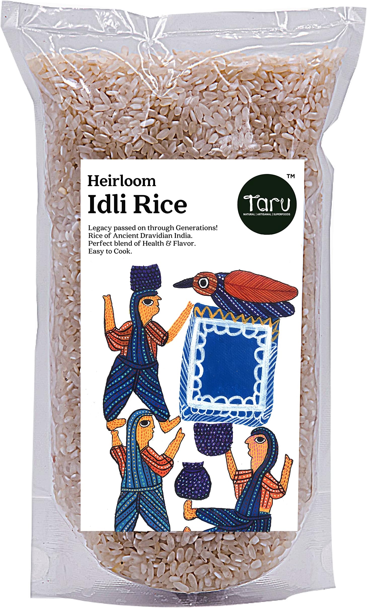 TARU NATURALS IDLI RICE | HEIRLOOM | Natural Farming | High Mineral content | No cholesterol, no fat, Low calorie, thus, helps weight loss (5kg (1kg x 5Packs))
