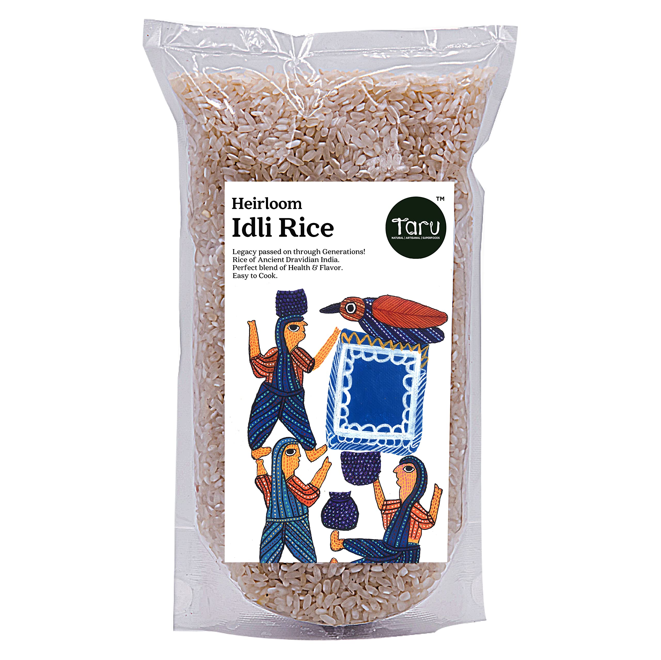 TARU NATURALS IDLI RICE | HEIRLOOM | Natural Farming | High Mineral content | No cholesterol, no fat, Low calorie, thus, helps weight loss (5kg (1kg x 5Packs))