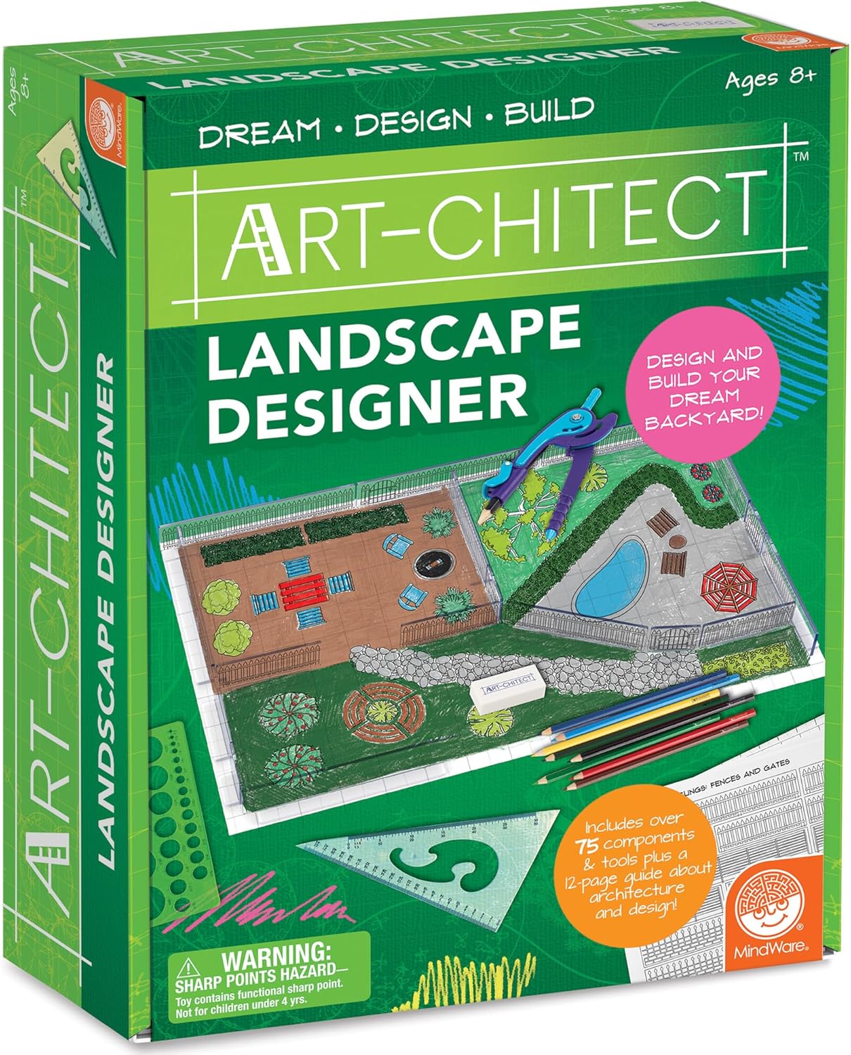 MindWare Art-chitect Landscape Designer for Kids – 3D Landscape Design Kit for Kids Ages 8 and Up – Learn The Basics of Architecture As You Design Start to Finish