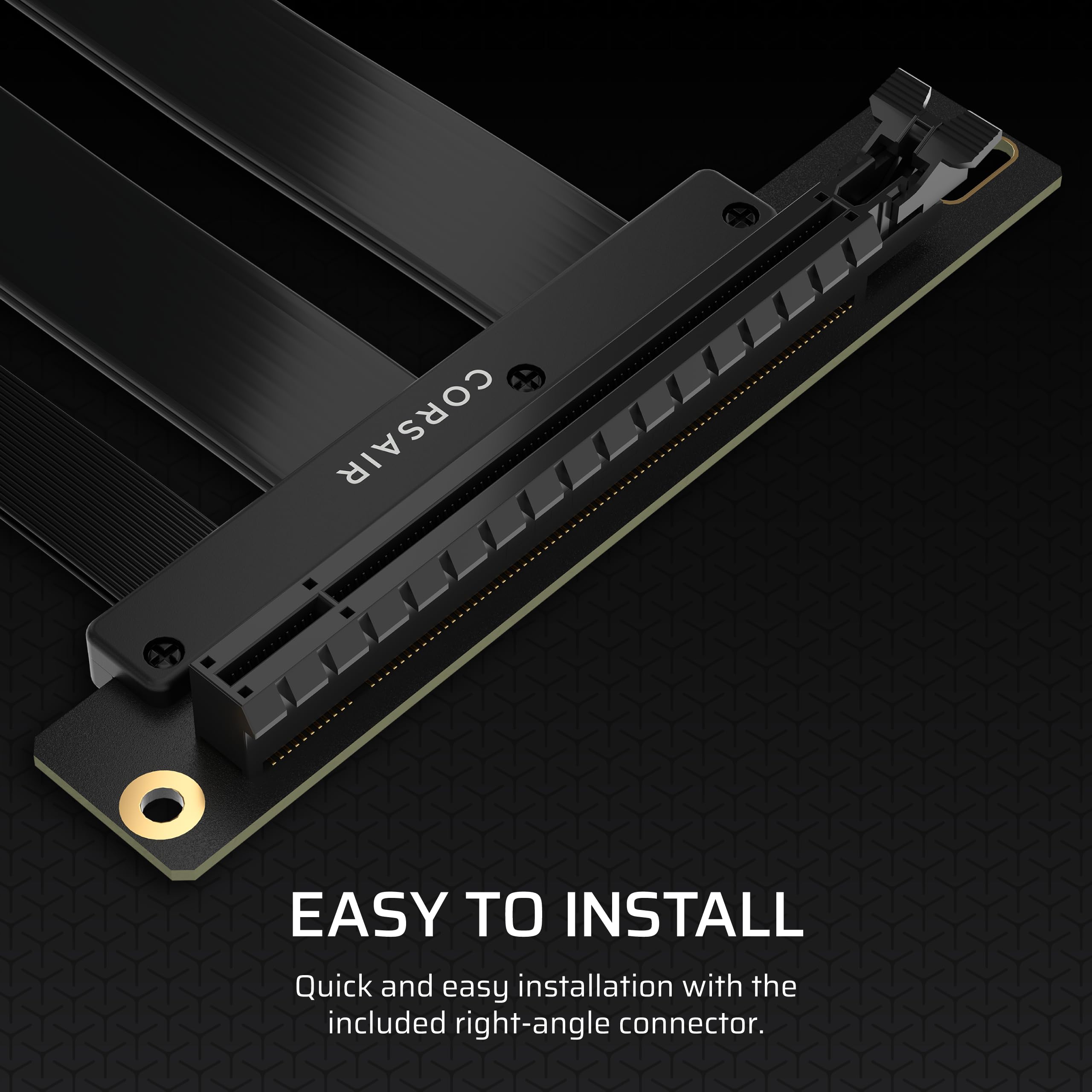CORSAIR Premium PCIe 5.0 x16 175 mm kabel riser – bardzo elastyczny, trwały, czarny