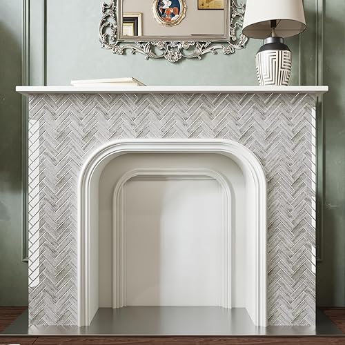 Miniatura 6 de CRE8TIVE 4 hojas de azulejos de espiga para despegar y pegar contra salpicaduras para cocina y baño, 12 x 12 pulgadas, autoadhesivas, azulejos de