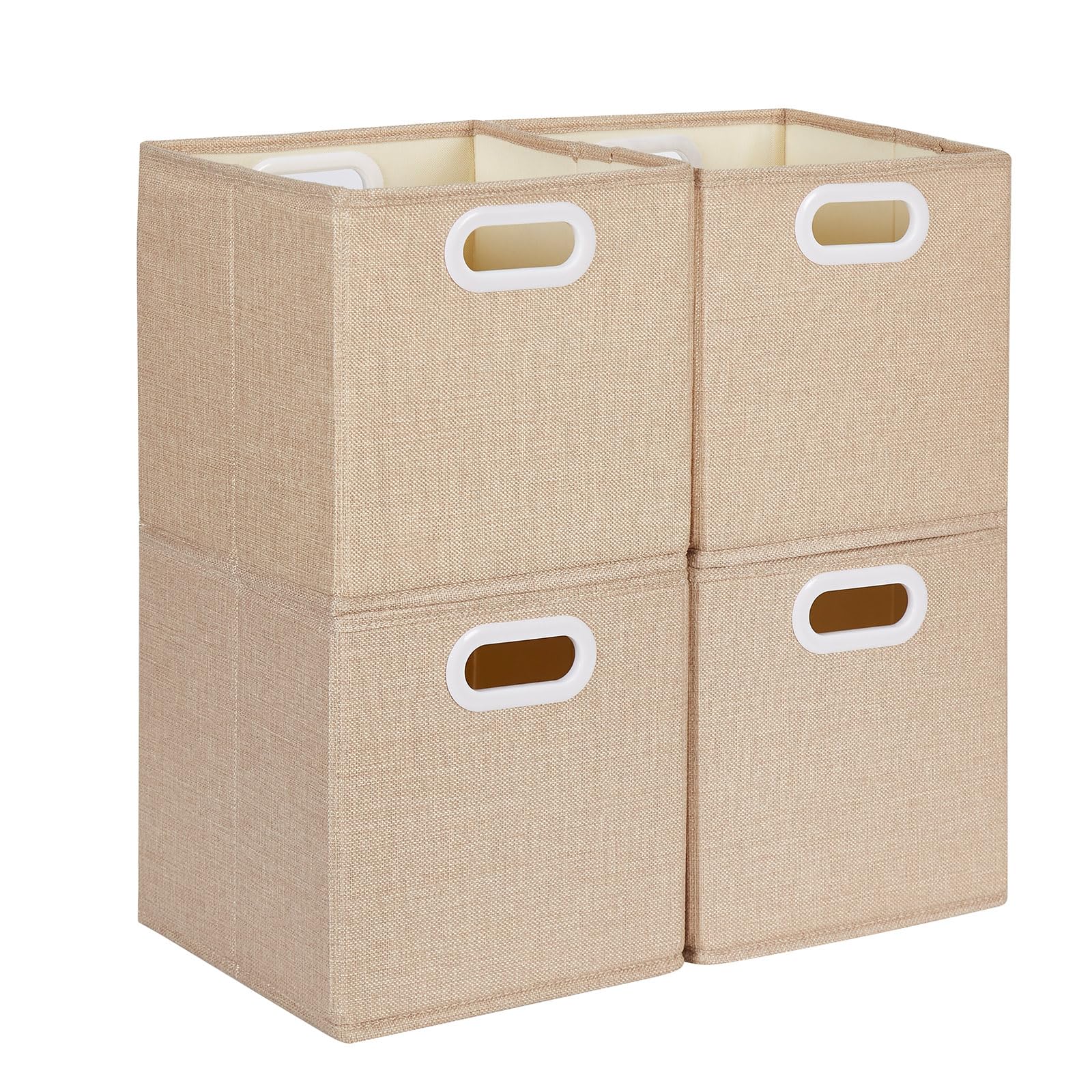 Mangata Cube Storage Boxes 33x38x33 cm, Large Fabric storage baskets for Storage Cube Units, Clothes Bins, Baskets, Chests,Toys (Light Khaki, 4Pcs)