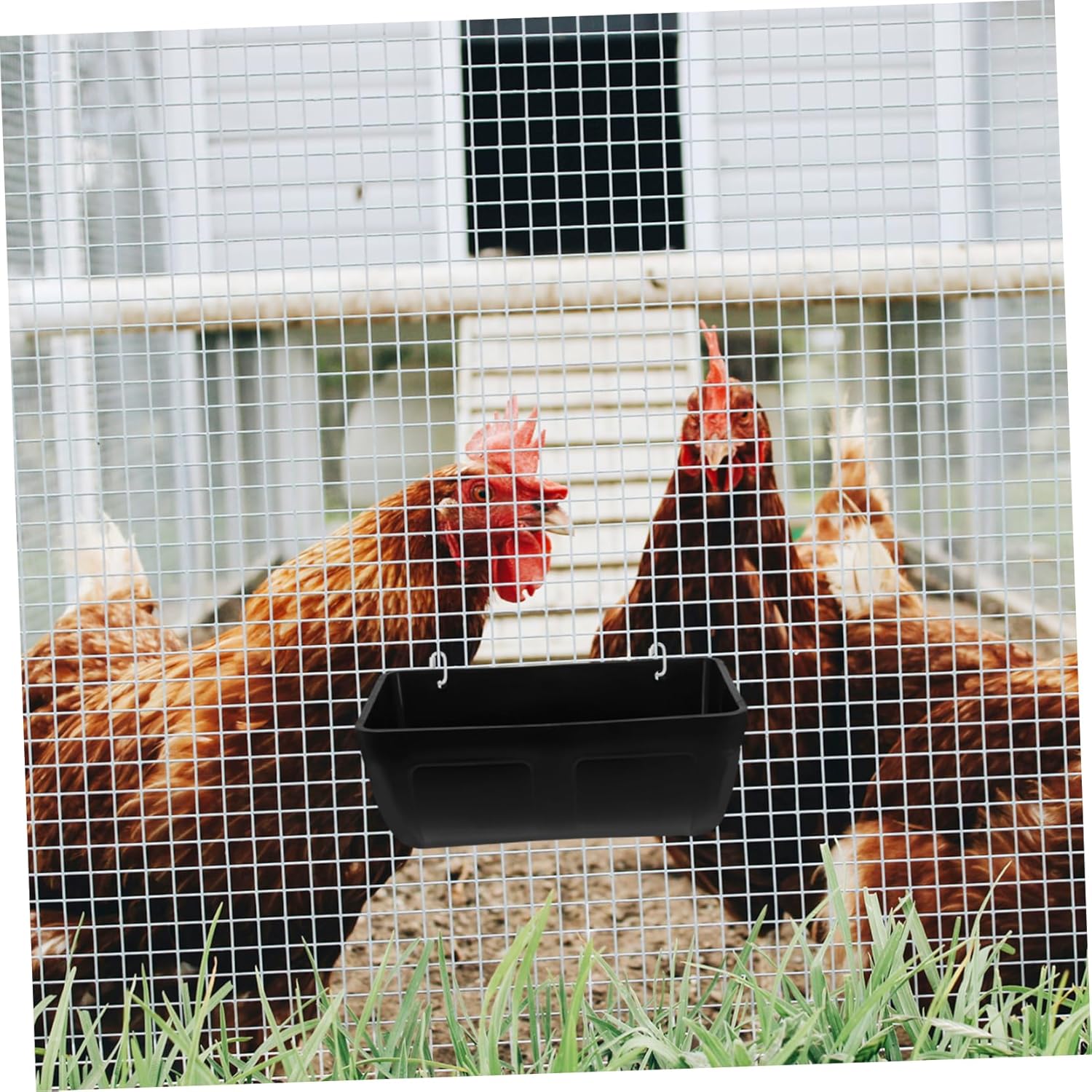 Yardwe 2sets Automatic Chicken Feeder for Poultry Large Capacity Hanging Feeder Container Plastic Coop Feeding for Chickens and Goats