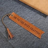 Vista 4 de On The Next Chapter - Marcapáginas de cuero, lector de bodas y regalo de fiesta, recuerdo de boda grabado