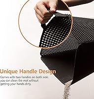 Vista 2 de Tapete para Arena de Gatos-30"X24" Tapete Grande para Caja de Arena Atrapante para Gatitos EVA Diseño de Panal de Doble Capa, A Prueba de Orina e