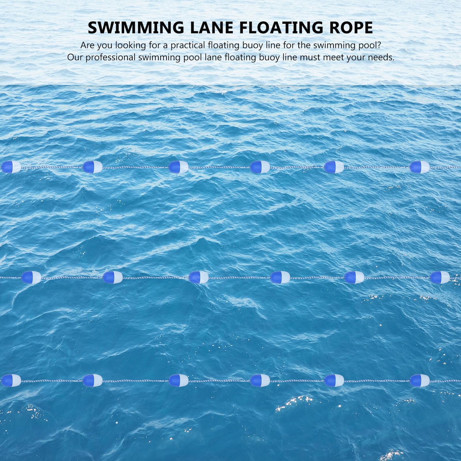 Pool Bojenleine aus Kunststoff 1 Stück 11 Schwimmbojen 5m mit Haken