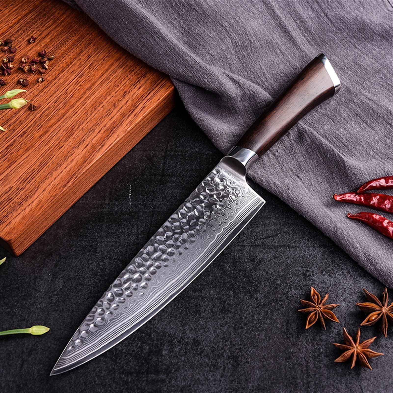 Coltello da chef giapponese da 21 cm Yuzo Haruto in Damasco fatto a mano