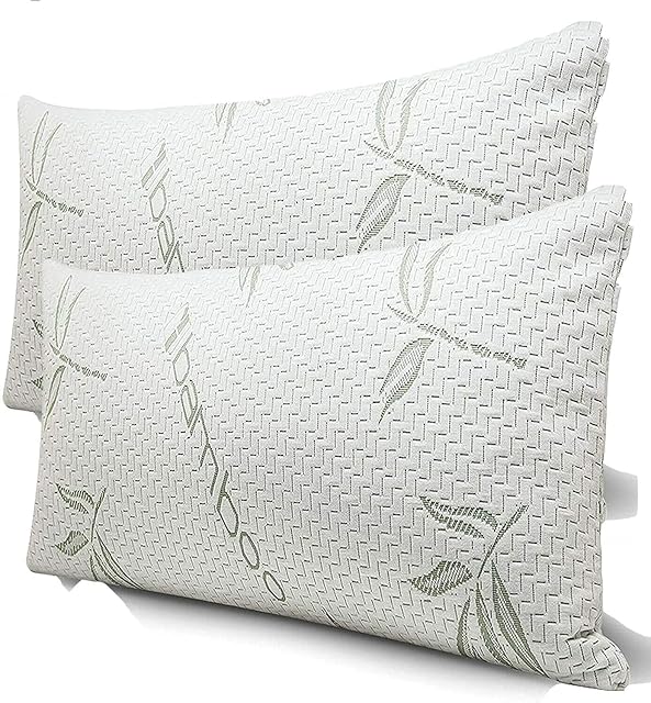 Bedding Home 100% Natural Organic BAMBOO SHREDDED MEMORY FOAM PILLOW HYPOALLERGENIC & ANTIBACTERIAL (1)
