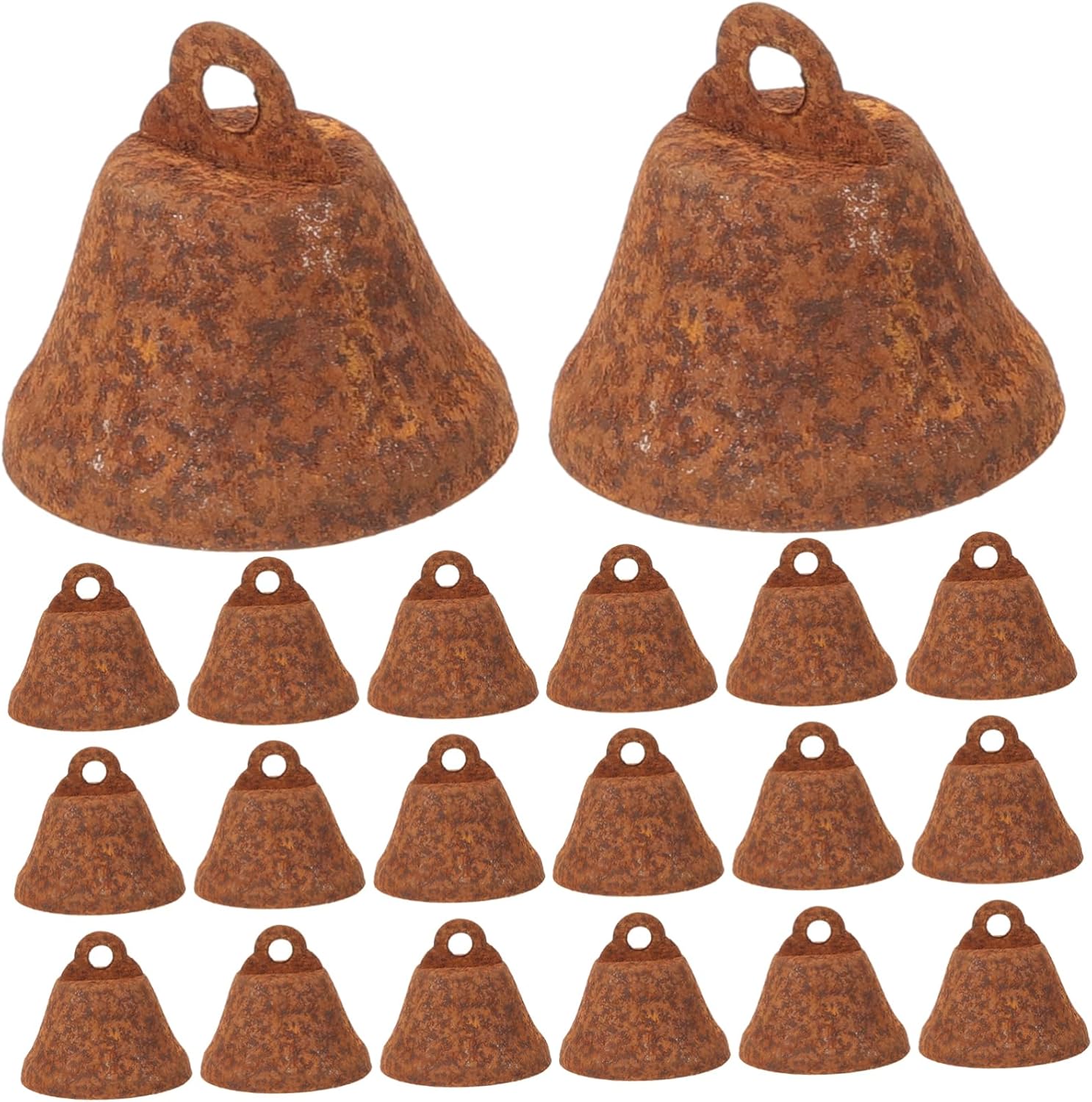 Zerodeko 250pcs Christmas Bells Rustic Vintage Style DIY Decorative Ornaments for Tree