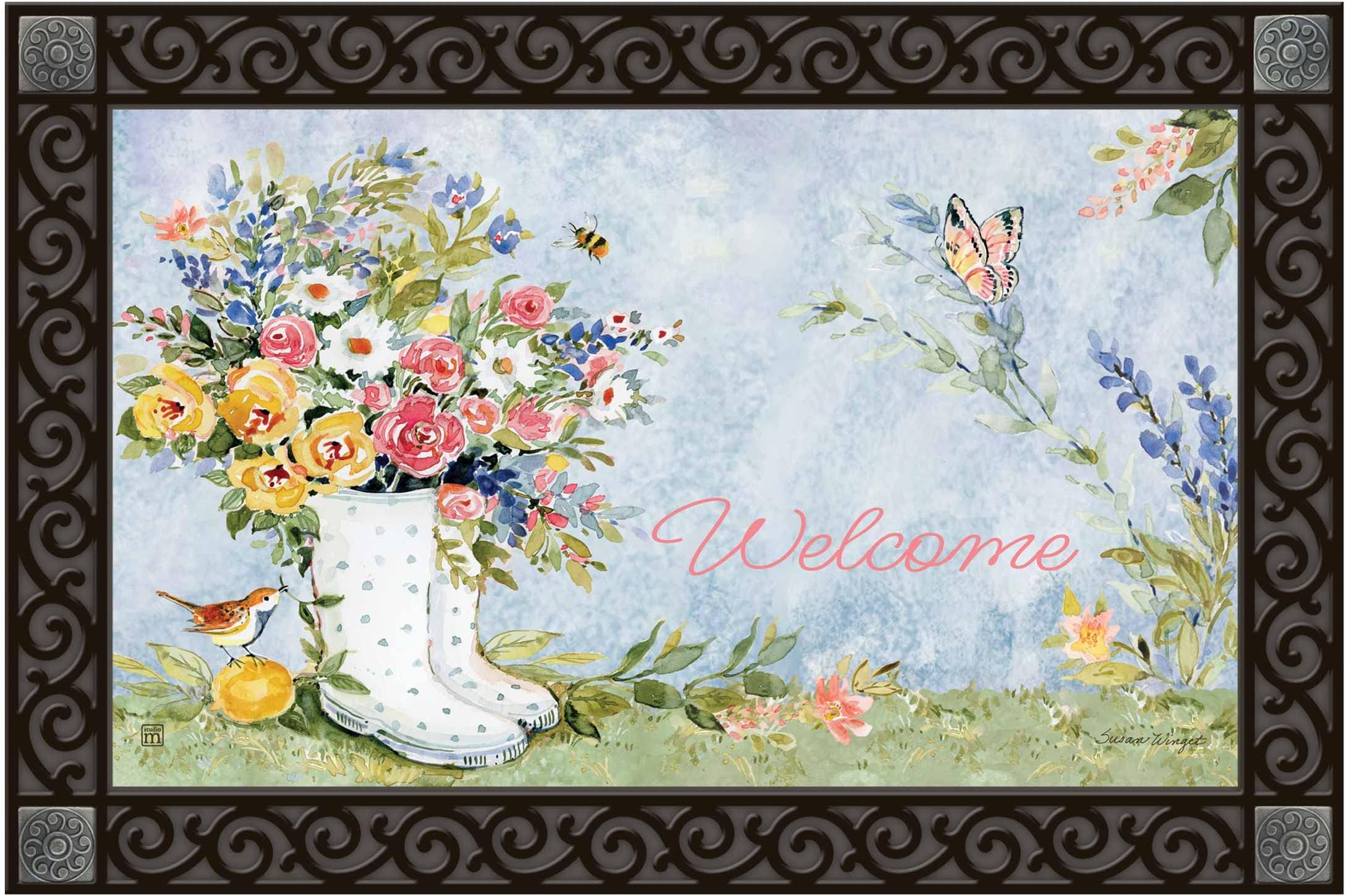 Studio M Spring Wellies MatMates Decorative Floor Mat