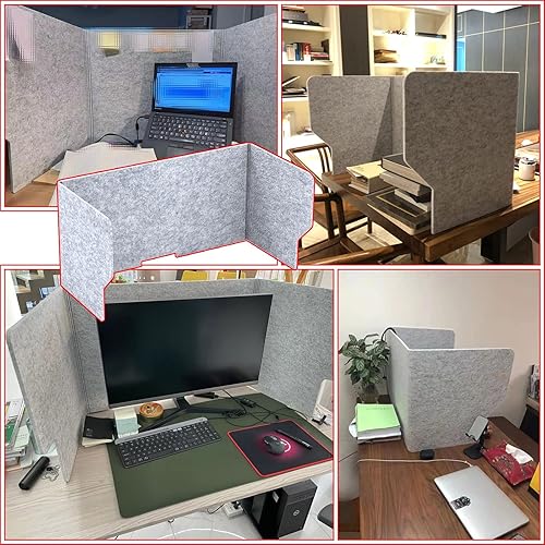 Miniatura 7 de WORDFUN Divisores de escritorio portátiles para privacidad de oficina, carpetas de privacidad de partición acústica, divisor de mesa portátil