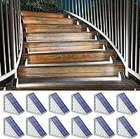 Vista 1 de NIORSUN Luces Solares de Escalón para Exteriores, Paquete de 12 Luces Solares Blancas Frías para Escaleras Exteriores Impermeables IP67 Encendido