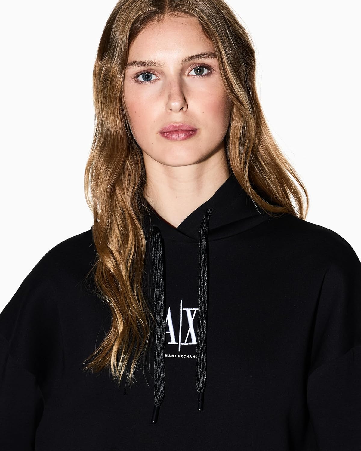 Armani Exchange womens Icon Embroidery Hoodie - Image 2