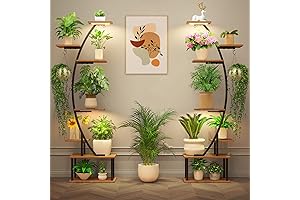 Half Moon Plant Stand Indoor with Grow Lights