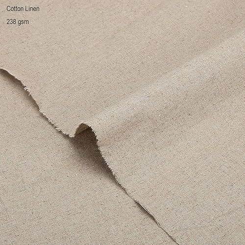 Miniatura 2 de Tela de mezcla de lino 100% algodón, calicó y algodón para manualidades, pintura, retazos, ropa y tapicería ligera. Fibras naturales Neotrim