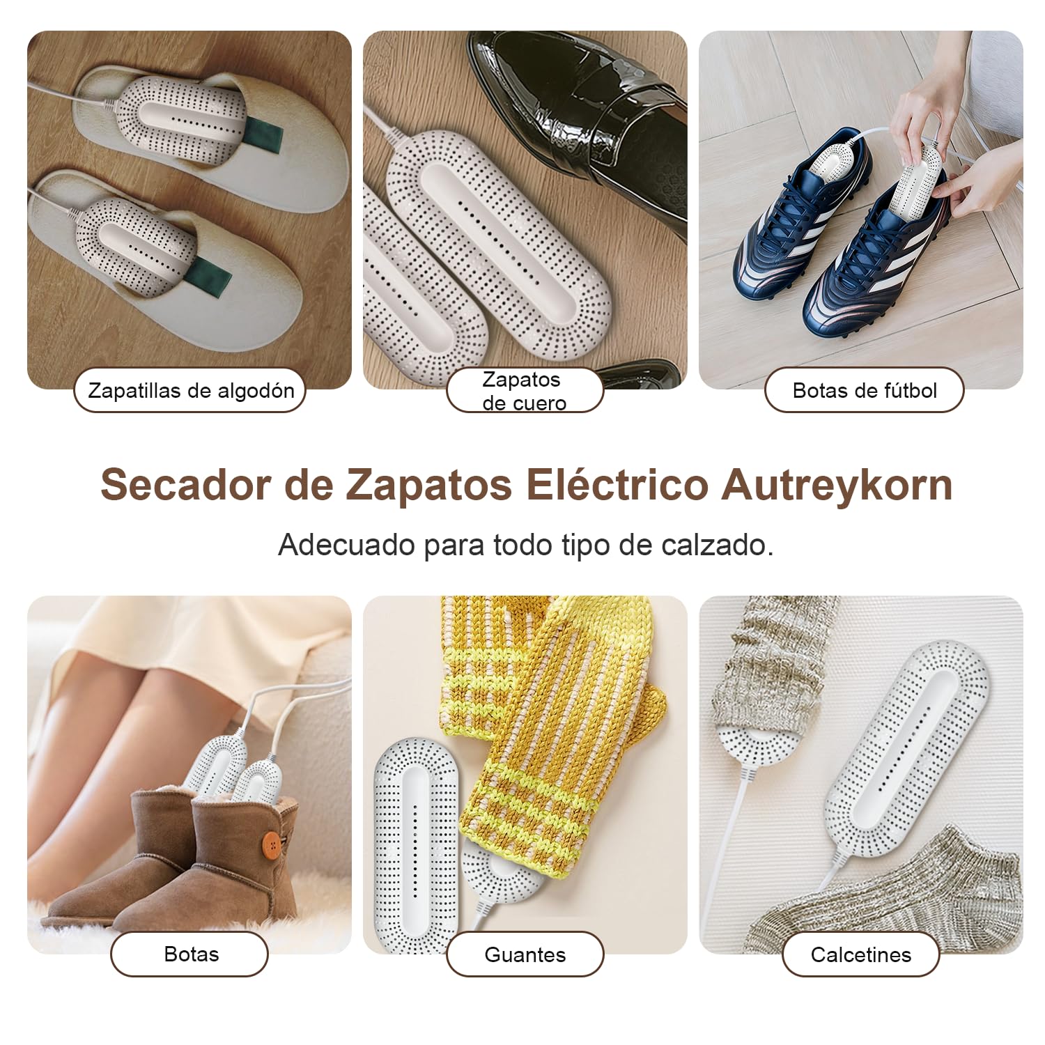 Secador de Zapatos Eléctrico con Temporizador – Elimina Olores Rápidamente, Ideal para Zapatillas Deporte, Botas de Fútbol, Esquí y Calcetines