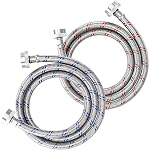 4 FT Hosses de laveuse, 2 Paquet tuyau de lavage en acier inoxydable haut de gamme, produit d'explosion & Lignes d'approvisionnement en eau froide, Hoses de connexion pour lave-linge parfait pour toutes les machines à laver