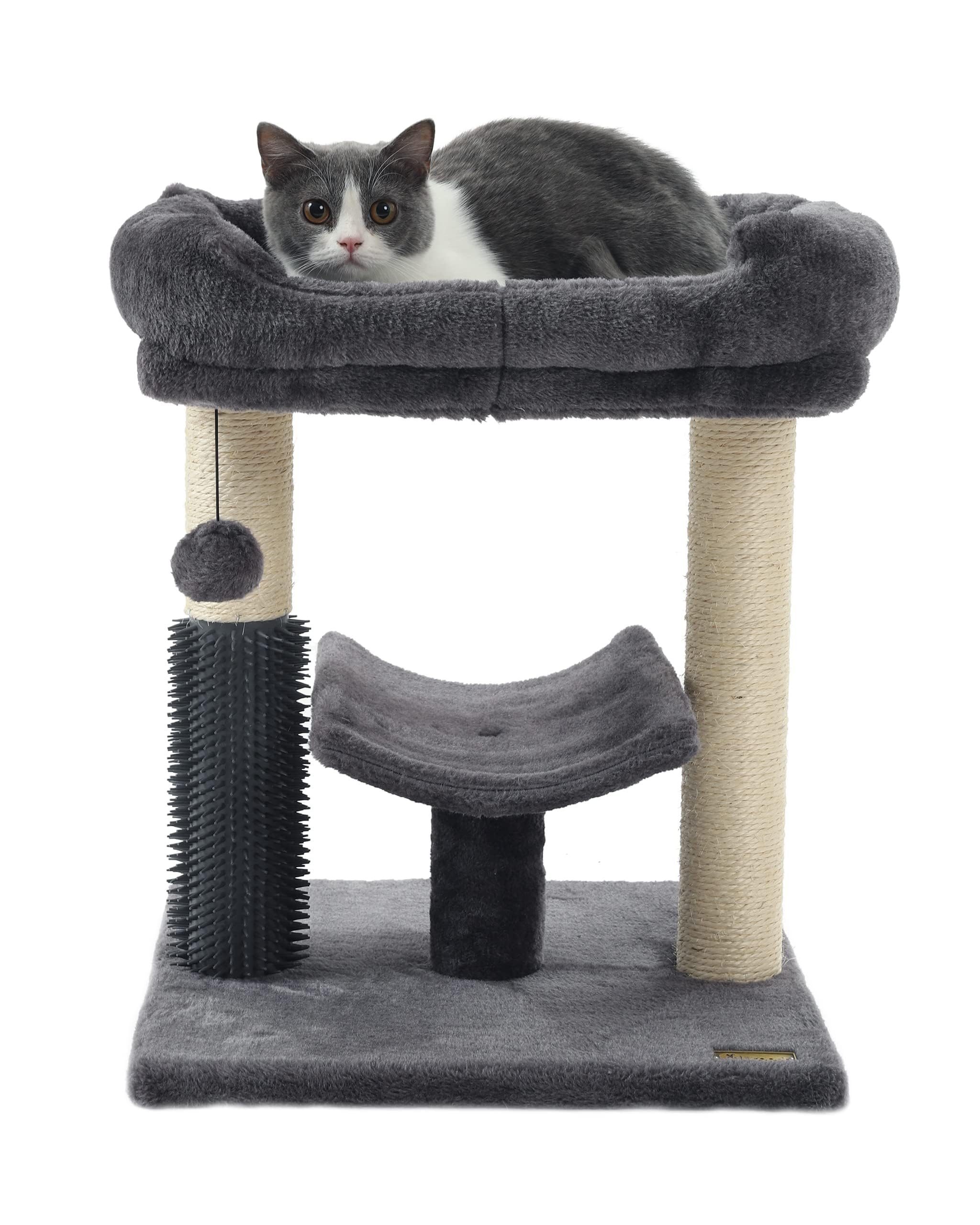 ORCHID M® Cat Tree Tower,cat Scratching Post for Indoor Cats,Featuring with Super Cozy Perch,Cat Self Groomer and Interactive Dangling Ball Great for Kittens and Cats