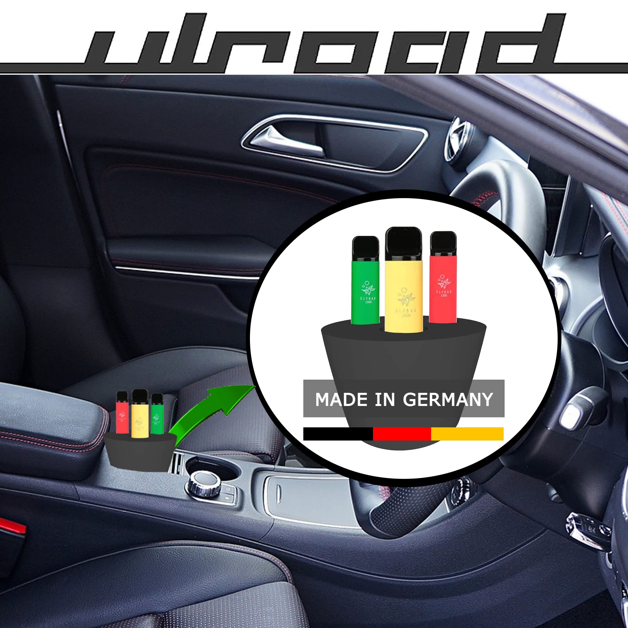 ULROAD Einsatz Getränkehalter kompatibel mit Elfbar Auto PKW LKW  Getränkehaltereinsatz für e-Zigarette E-Shisha Autohalter eZigarette  Autohalterung Halter Halterung Zubehör Verdampfer schwarz : Amazon.de: Auto  & Motorrad