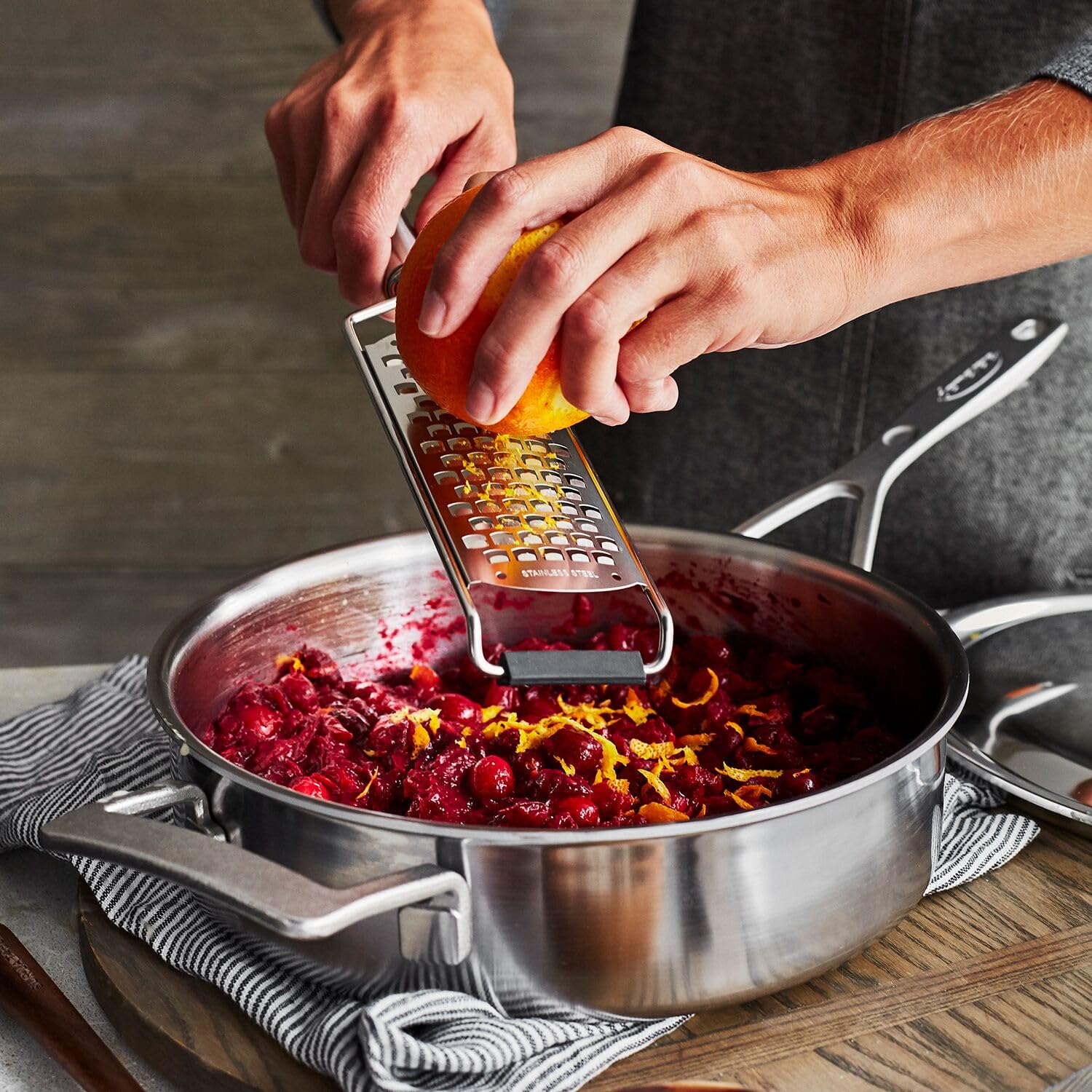 Sur La Table Stainless Steel Coarse Grater, Silver