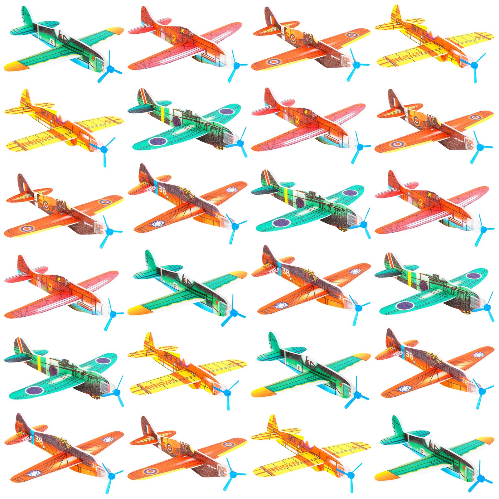 48 Pcs Foam Gliders Planes Toys for Kids, Bulk Paper Airplane Kit, 8" Foam Airplane Toys Party Favors Goodie Bag Stuffers for Kids, Christmas Birthday Gifts for Boys & Girls, Classroom Prizes for Kids