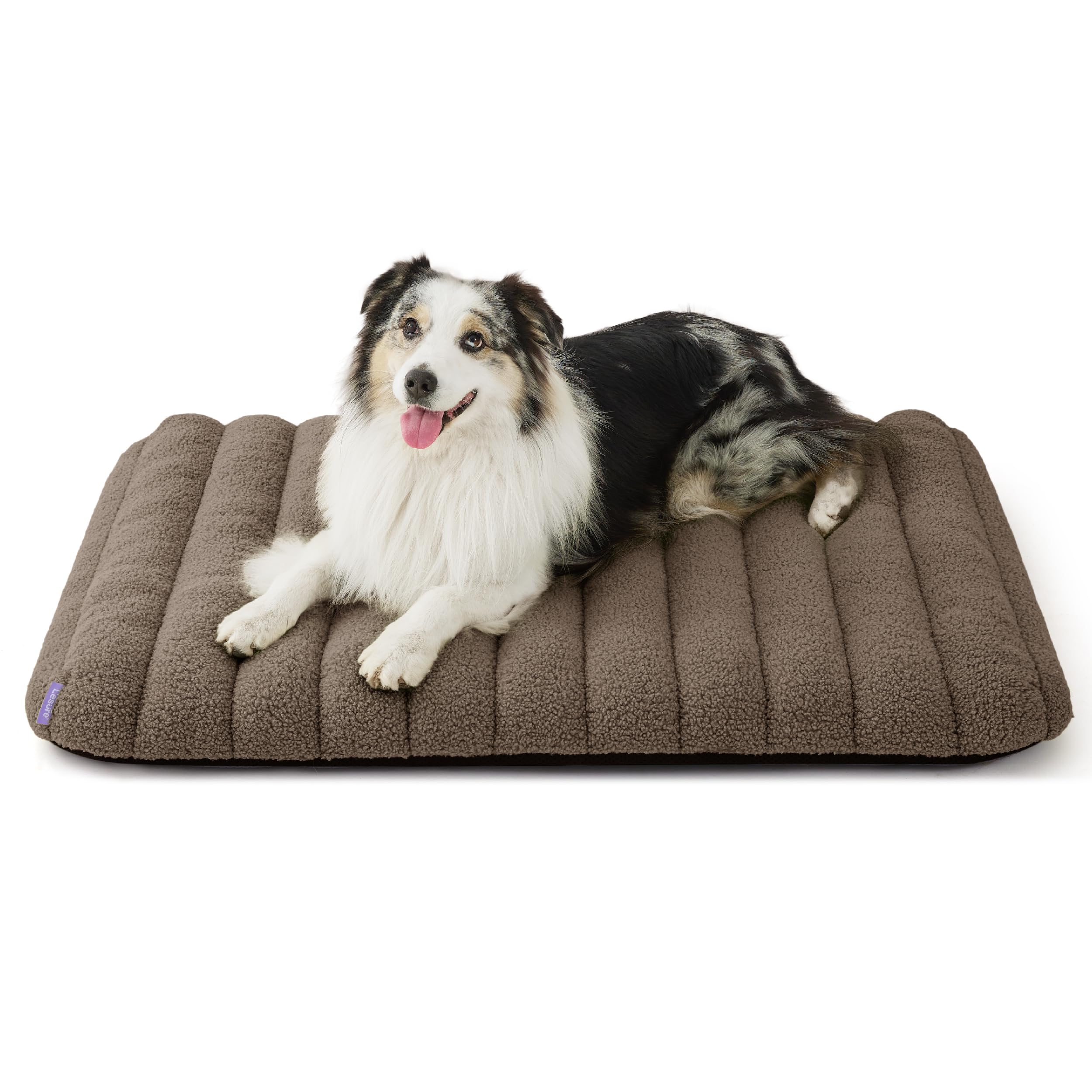 LE SURE Cute Orthopedic Dog Bed Large Sized Dog, Waterproof Chic Flat Pet Beds with Removable Washable Cover, Fuzzy Thick Egg Crate Foam Pet Mat for