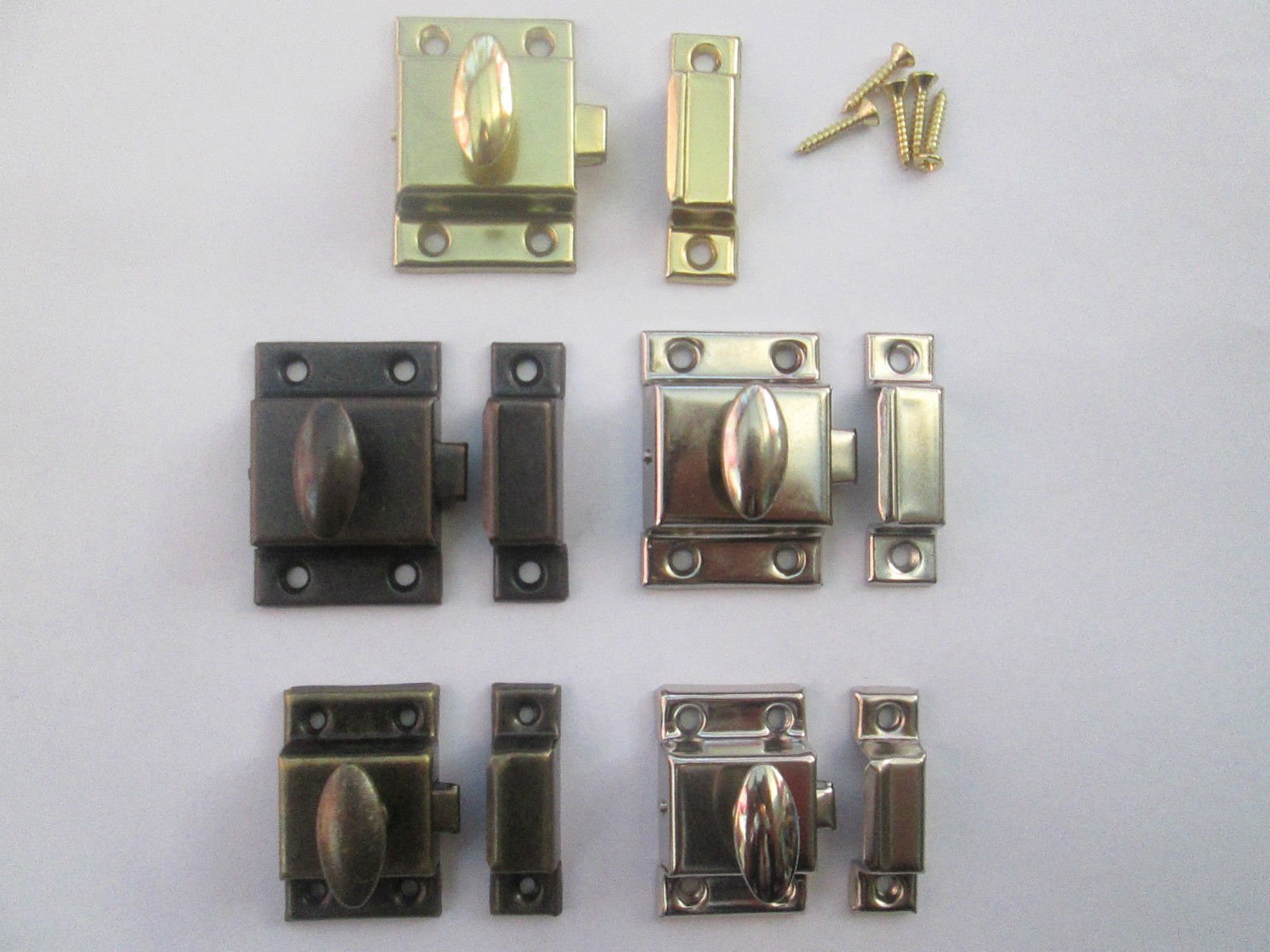 Ironmongery World Bronze Ironmongery World® Vintage Retro Style Cupboard Cabinet Door Thumb Turn Thumbturn Catch Latch Lock (Large Florentine )