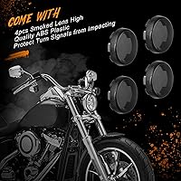 Vista 6 de QUASCO Luces de señal de giro LED 1157 delanteras + 1156 intermitentes traseros con lente ahumada para carcasa de bala de 2 pulgadas compatible