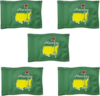 Golf Flag Mini, Double-Sided Augusta National Flags with PGA Regulation Tube, Double-Sewn 420D Nylon Practice Pin Flag for Yard Home Putting Green, All 8" L x 6" H, 5-Pack Green