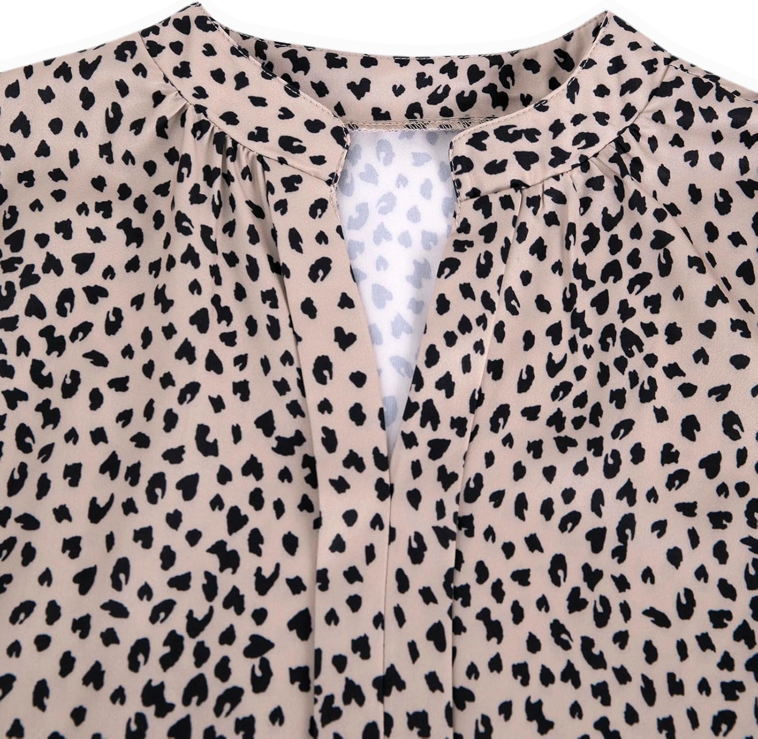 Chiffon Blouses for Women Tulip Short Sleeve Business Casual Tops V Neck Pullover Shirt - Image 3