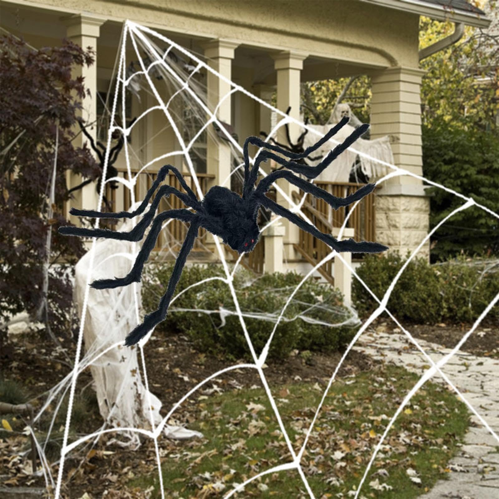 Halloween pająk świetlny LED, ogromna dekoracja na podwórko wielokrotnego użytku