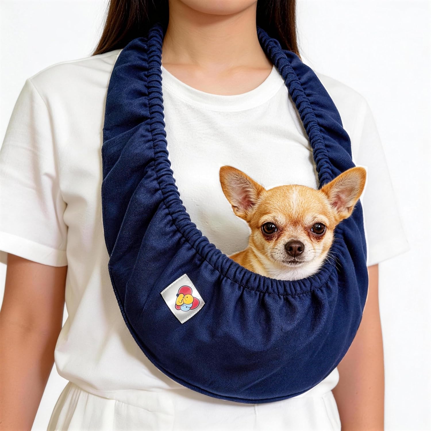 Pet Sling Carrier - Cozy Calming Snuggle, Ergonomic Design Machine Washable - for Dogs, Cats, Hedgehogs, Hamsters, for 3-13 lbs Pets Gifts (Blue)