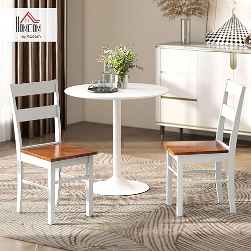 Miniatura 2 de HOMCOM Sillas de comedor, juego de 2 sillas de cocina y comedor con respaldo abierto, asientos de madera de goma para sala de estar y comedor, gris