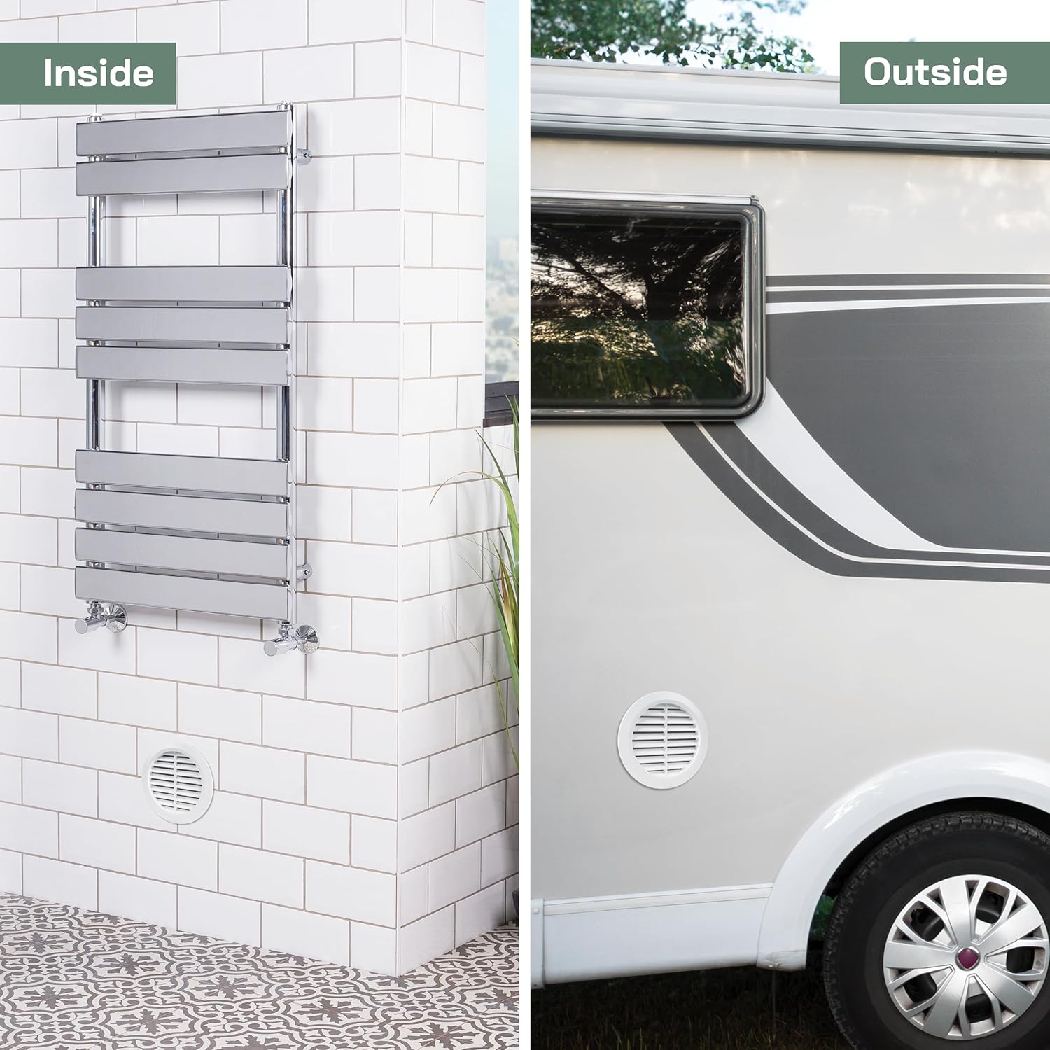 Vent Systems 4'' Inch - Pack of 5 - White - Soffit Vent Cover - Round Air Vent Louver - Grill Cover - Built-in Insect Screen - HVAC Vents for Bathroom, Home Office, Kitchen