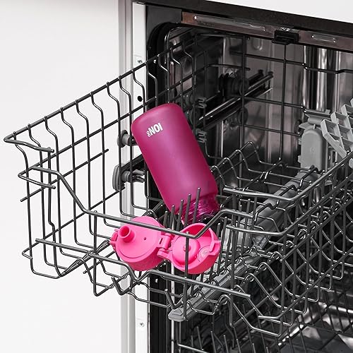 Miniatura 6 de Ion8 Botella de agua para niños, 11.8 fl oz12 onzas, a prueba de fugas, fácil de abrir, bloqueo seguro, apto para lavavajillas, sin BPA, asa de