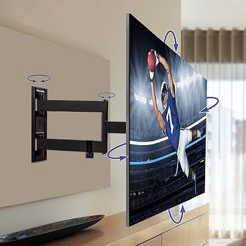 Miniatura 2 de QualGear Qg-TM-021-Blk Kit de montaje de pared articulado universal ultra delgado de perfil bajo para la mayoría de televisores LED de 23 a 47