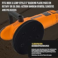 Vista 4 de Dura-Gold Pro Series - Almohadilla de interfaz de lijado de densidad suave de 0.197 x 0.394 in, patrón de 5 agujeros, sin polvo, paquete de 2