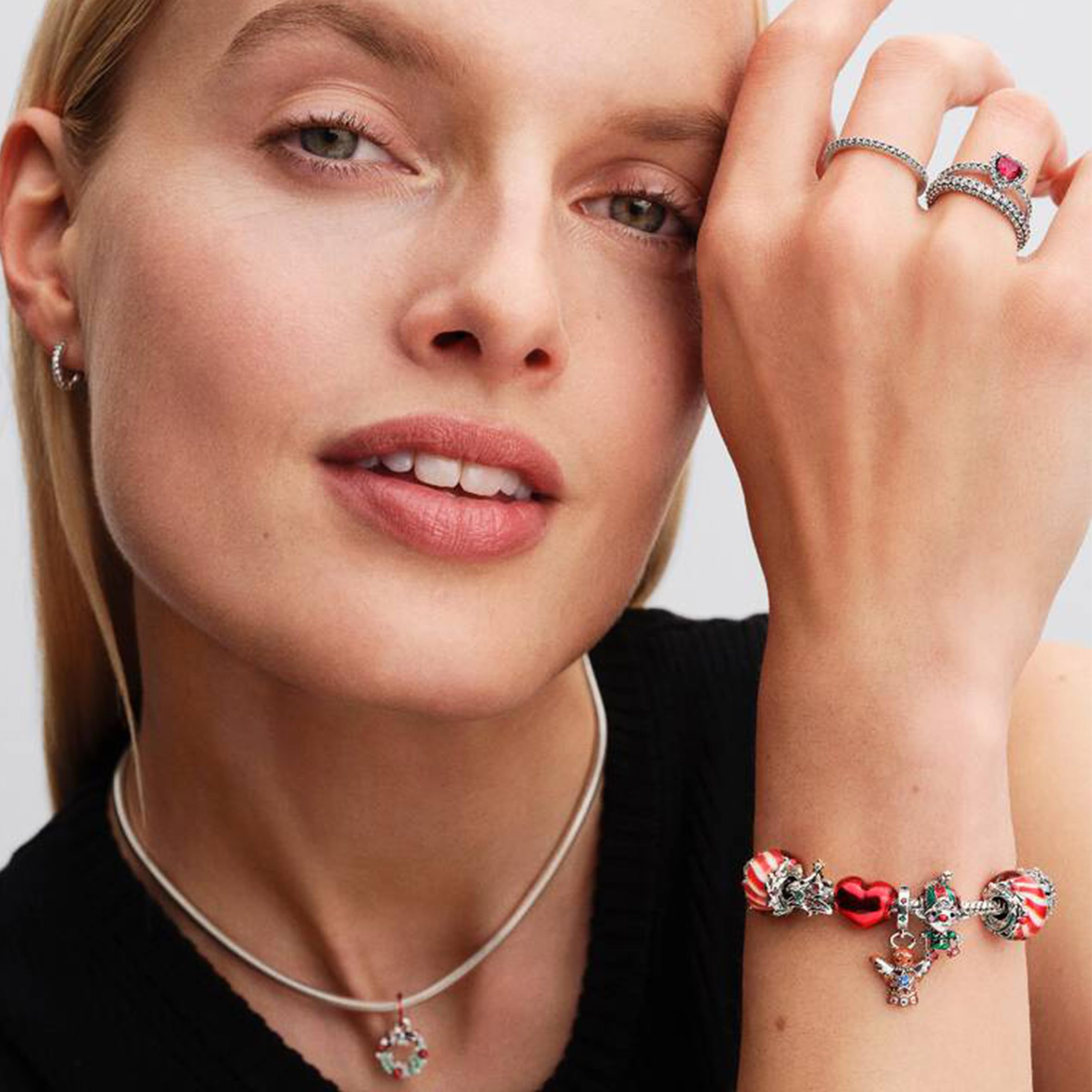 PANDORA Weihnachtskranz Doppelter Charm-Anhänger 794238C01 Charm Anhänger