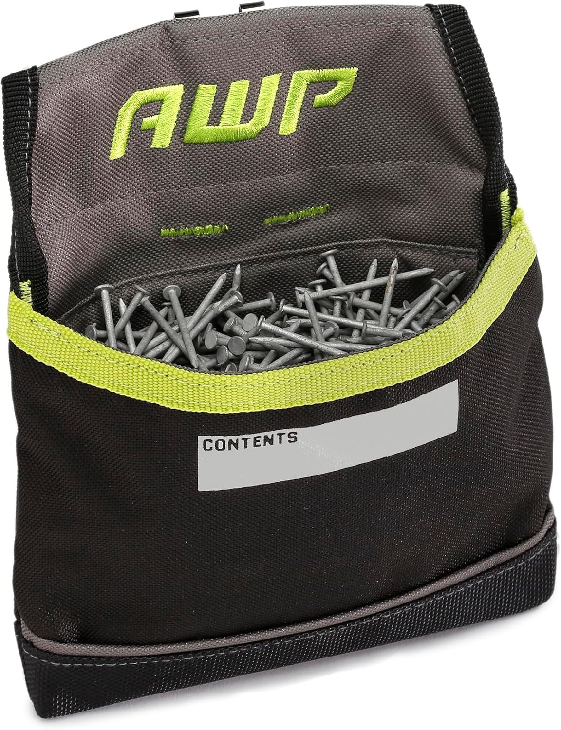 AWP TrapJaw Clip-on Fastener Pouch with Spring-Loaded Technology, Metal Belt Clip and Tunnel Loop, Tool Belt Accessory (6 Pack)
