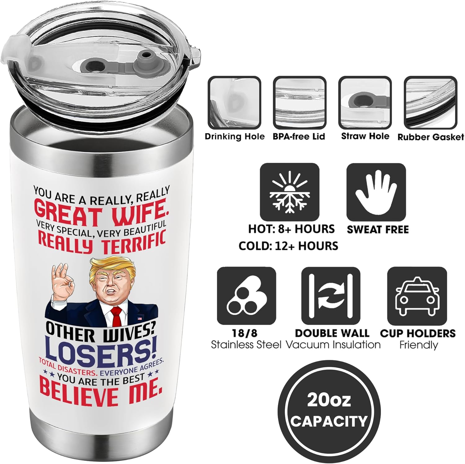 Gifts for Wife from Husband - Wedding Anniversary for Women, Valentines Day Birthday, Mothers Day, Christmas Wife Gifts for Her - Romantic Love Gift for Her - 20 Oz Stainless Steel Tumbler - Image 6