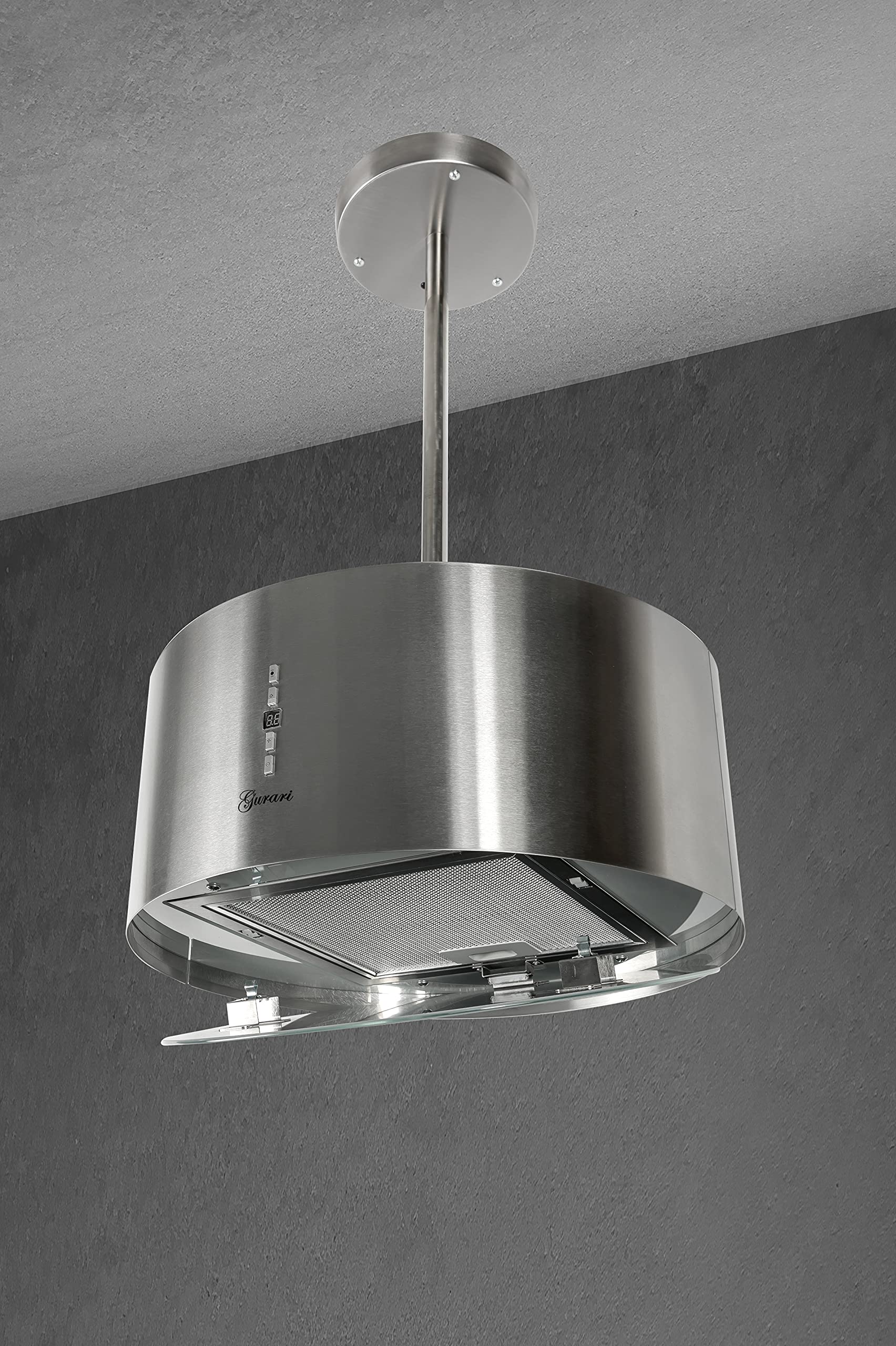 GURARI Premium Inselhaube GCH I 237 50 IS Umluft 50cm 860m³/h Edelstahl 3 Stufen LED Timer