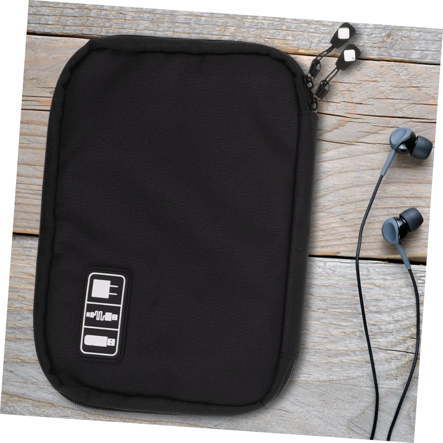 KALLORY 3pcs Travel Electronic Organizer Bag Portable Digital Storage Case for Cables Chargers Earphones USB Flash Drives Multi Purpose Compact Carrying Pouch Blue Black Gray